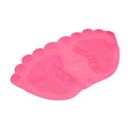 Kuber Industries Pink 120 GSM Foot Shape Bath Rug-77