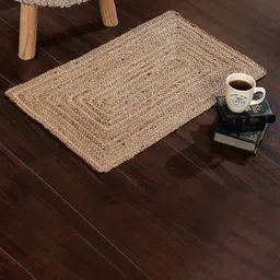 SASHAA WORLD Tan Jute Braided Rectangle Floor Mat-image-89