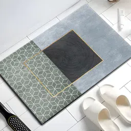 UMAI Blue Printed 240 GSM Anti-Skid Bath Mat-image-58