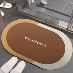 UMAI Brown Printed 240 GSM Anti-Skid Bath Mat-5