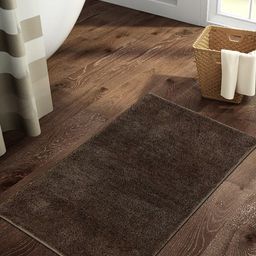 SPACES Brown Solid 2355 GSM Anti Skid Stain Resistant Quick Dry Rectangular Bath Rugs-image-92