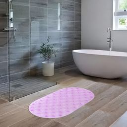 UMAI Pink Textured 240 GSM Anti-Skid Bath Rug-10