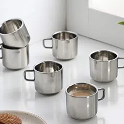 MARKET99 Unisex Silver Set Of 6 Pcs Cups and Mugs-52
