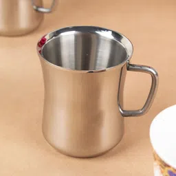 MARKET99 Set of 2 Silver-Toned & Copper-Toned Solid Stainless Steel Glossy Mugs-16
