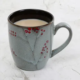 Home Centre Grey & Red Printed Stoneware Glossy Mugs-24