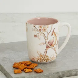 Home Centre Beige & Brown Printed Stoneware Glossy Mugs-image-99