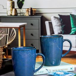 Roxx  Blue 4 Pcs Ceramic Glossy Mugs 350 ml-image-39