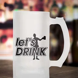 ARTBUG White & Black Printed Glass Matte Mug 470ml-17