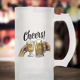 ARTBUG White & Yellow Printed Glass Matte Mug 470ml-15