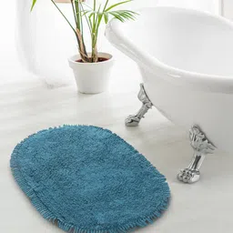 Saral Home Turquoise Blue Textured  210 GSM Bath Rugs-image-93