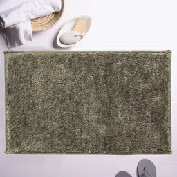 LUXEHOME INTERNATIONAL Taupe Solid Microfibre Bath Rugs-image-75