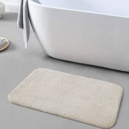 OBSESSIONS Cream-Coloured 2300 GSM Anti-Skid Bath Rug-34