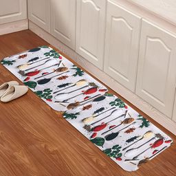 UMAI White & Red Printed Anti-Skid Doormat image 3