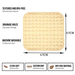Kuber Industries Yellow Self-Design Square Bathroom Mat image 4
