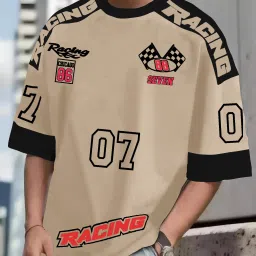 Men Printed Round Neck Cotton Blend Beige T-Shirt-image-62
