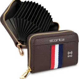 Men Casual, Formal, Travel, Trendy Brown Artificial Leather RFID Wallet - Mini-image-56