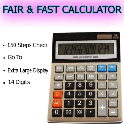bghj New Version 14 Digits Extra Large Display Student & Office Work CT 912 ND Basic Calculator image 4