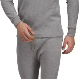 ALFA Body Warmer Full Sleeves Round Neck Melange Brown Winter Wear Men Top - Pyjama Set Thermal-image-4