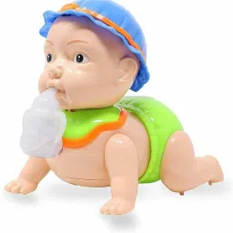 battery operated crawling baby toy with music and light for kids- Multi color-18