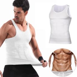 Slim 'N Lift Compression Shirt Slimming Body Shaper Vest Gym Workout Tank White Men Shapewear-image-41