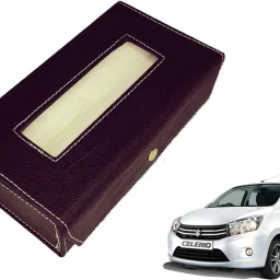 Basic-Black Tissue Box Leatherette-52 Vehicle Tissue Dispenser-image-77