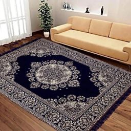 Dark Blue, White Cotton Carpet-18