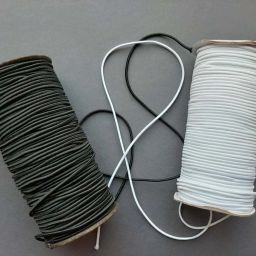 Elastic Thread and Cord White, Black Elastic-22