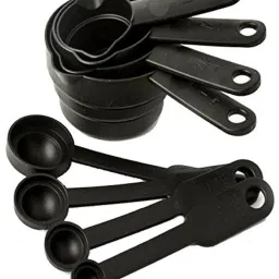 solutions black_8 pcs spoon Measuring Cup Set Plastic Measuring Spoon Set-image-27