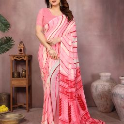 Striped Daily Wear Georgette Saree-image-3