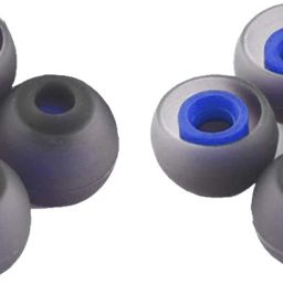 YTM 8 Pcs (4 Pair) Blue , Grey Double Color Original Silicone Rubber Earbuds Eartips Earpads Earplugs In The Ear Headphone Cushion-image-97