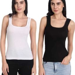Women White, Black Camisole-image-25