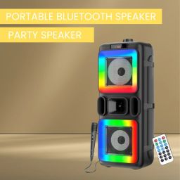 SACRO Pushpa(PORTABLE BLUETOOTH PARTY SPEAKER) 3D Sound With Karaoke Mic/RGB LightE104 40 W Bluetooth Party Speaker-picture-1
