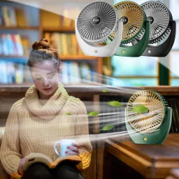 Sampri Rechargeable Lighting & 4-hours Battery Backup Small Pocket, Cooling Mini Hand 3 Speed USB Fan image 4