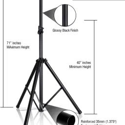 Techzere Universal Speaker Stand Holder Heavy Duty Tripod Adjustable Height 40 to 71” Speaker Mount image 4
