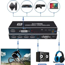 atdaraz 4Kx2K Seamless Splicing Processor with HDMI+DVI+RS232 Input, 4Way HDMI&SPDIF Out 32 inch Blu-ray Player image 2