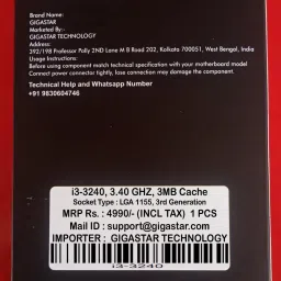 GIGASTAR 3.4 GHz LGA 1155 Intel i3 (3240) 3rd Gen Processor for H61 Chipset Processor image 4