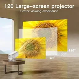 Squid 4K 1080 P Portable Projector with Dual Band WIFI6 5G Wireless 5.0 Bluetooth (8400 lm / 1 Speaker / Wireless / Remote Controller) Portable Projector image 2