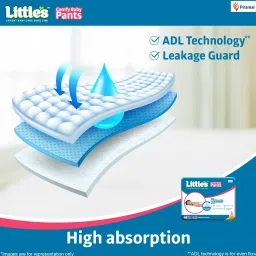 little's Comfy Baby Pants Diapers with Wetness Indicator and 12 hours Absorption | - New Born image 4