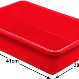 kuber industries Multiuses Rectangular Plastic Large Tray, Bin, Organizer (Red) Tray image 3