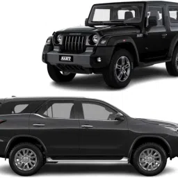 Metal Thar and Fortuner car toy| Pullback feature| Black color-16