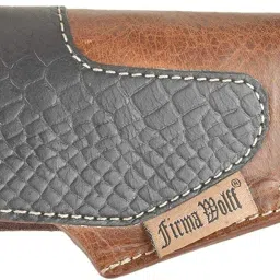 32 Bore Pistol Holster Cover in Distressed Brown & Print Leather Pistol/Gun Cover M-image-42
