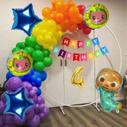 Cocomelon 4th Birthday Decoration Kit for Boys Multicolor Balloon & Banner Combo-image-99