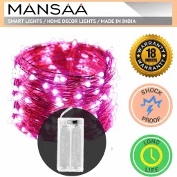 30 LEDs 3.05 m Pink Steady String Rice Lights-image-15