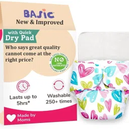 superbottoms Basic Certified Soft Fleece Lined Pocket Cloth Diaper with 1 Wet-Free Insert (FreeSize Reusable & Adjustable Cloth Diaper,Fits from 5-17 kg, Pink) image 2
