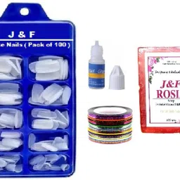 Best Quality Arylic Nails With Glue And 5 Nail Tape , Rose Soap-16