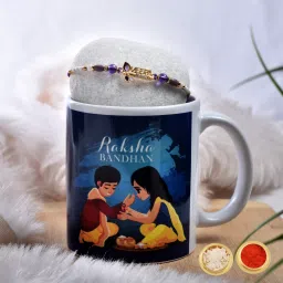 Designer rakhi with mug js-1542 Assorted Rakhi, Mug, Chawal Roli Pack, Greeting Card Set-image-30
