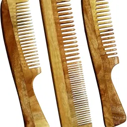 3 Neem Wooden Combs (Regular detangler + regular handle+ detangler handle ()-28