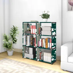 Multipurpose Collapsible Bookshelf 12 Racks Book Stand Almirah for Home & Kids Metal Open Book Shelf-18