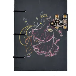 Hand Sewn Cotton Paper Diary Radha Krishna Dancing Art Journal A5 Diary unrulled 200 Pages-image-8