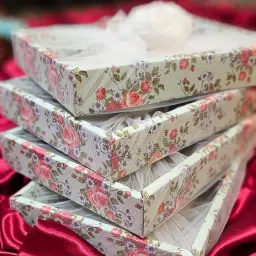 prajna 4 Pcs Multipurpose Decorative Folding Paper Box Net Rectangle DIY Box Paper Decorative Platter image 2